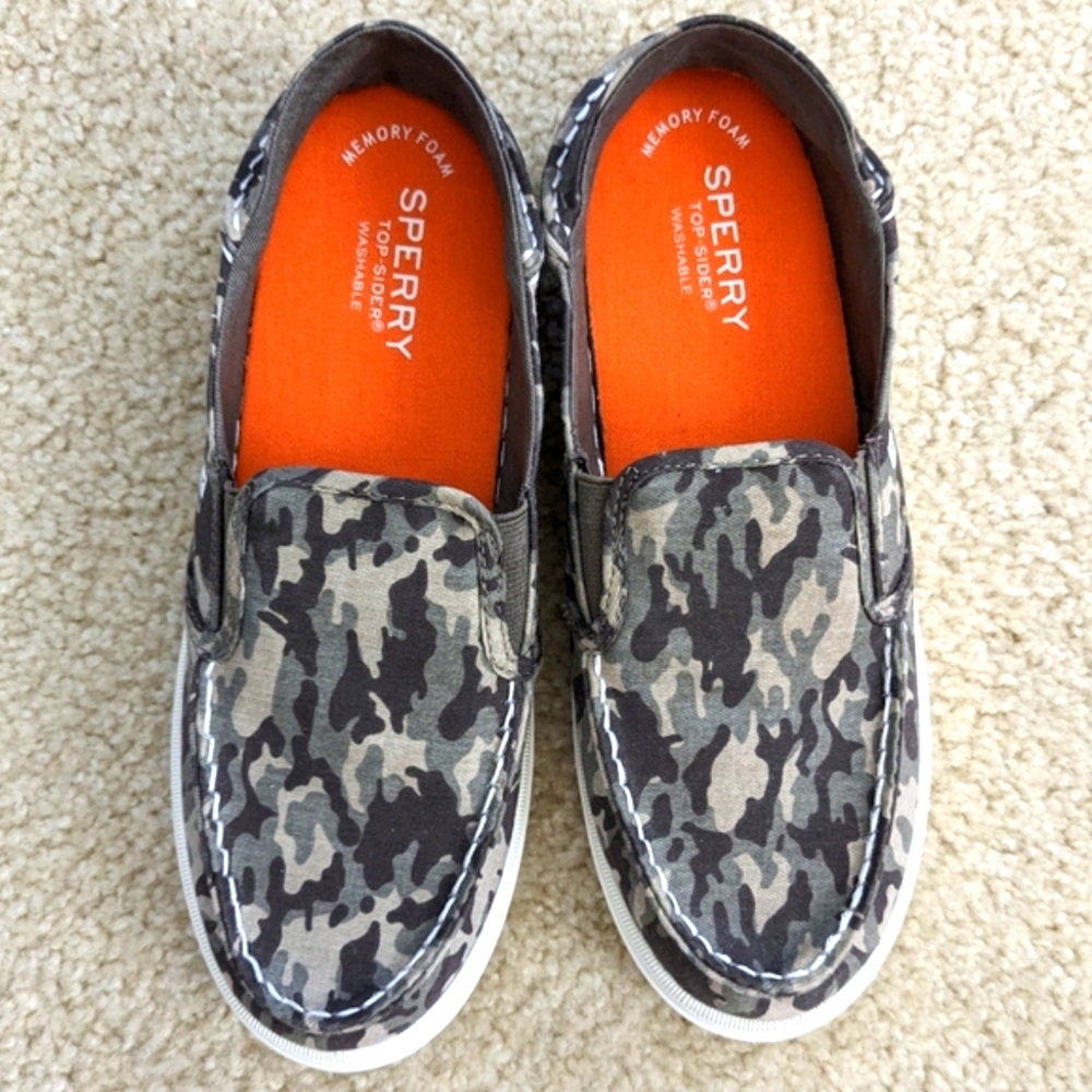 Boys Sperry Top-Sider Camo Boat Shoes